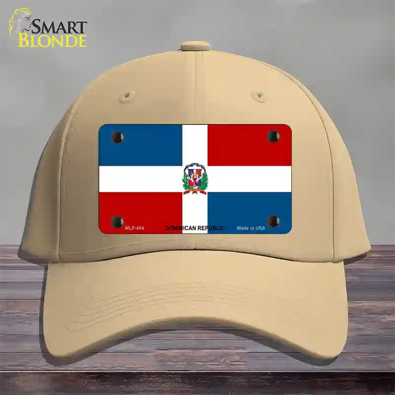 Dominican Republic Flag Novelty License Plate Hat Cotton / Khaki