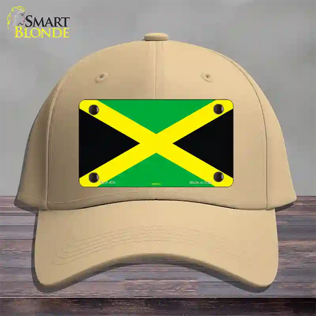 Jamaica Flag Novelty License Plate Hat Cotton / Khaki