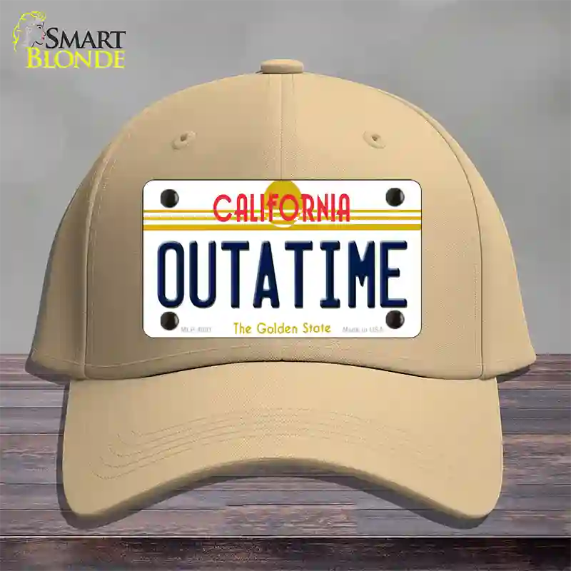 California Outtatime Novelty License Plate Hat Cotton / Khaki