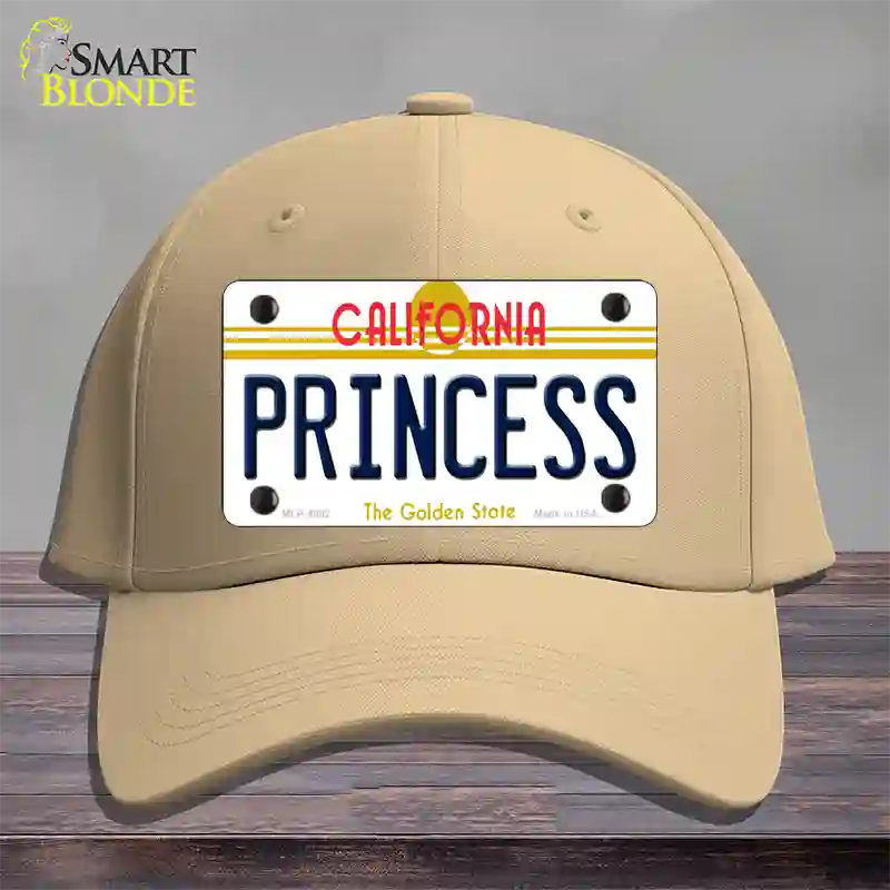 Princess California Novelty License Plate Hat Cotton / Khaki