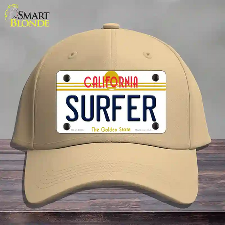 Surfer California Novelty License Plate Hat Cotton / Khaki