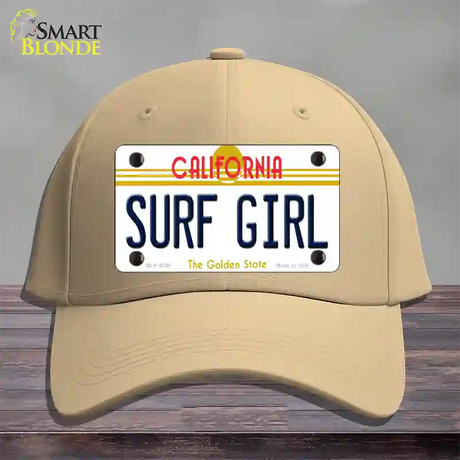 Surf Girl California Novelty License Plate Hat Cotton / Khaki