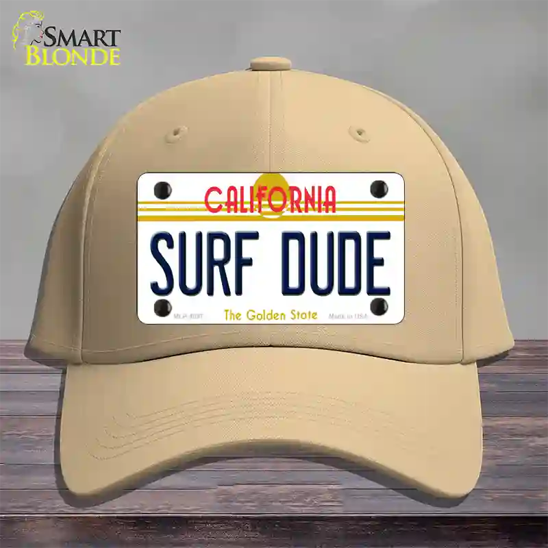 Surf Dude California Novelty License Plate Hat Cotton / Khaki