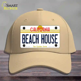 Beach House California Novelty License Plate Hat Cotton / Khaki