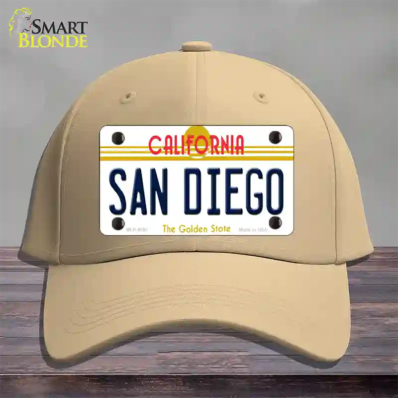 San Diego California Novelty License Plate Hat Cotton / Khaki