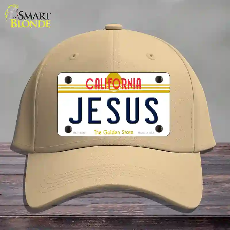 Jesus California Novelty License Plate Hat Cotton / Khaki