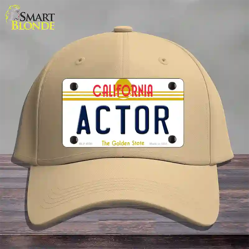 Actor California Novelty License Plate Hat Cotton / Khaki