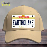 Earthquake California Novelty License Plate Hat Cotton / Khaki