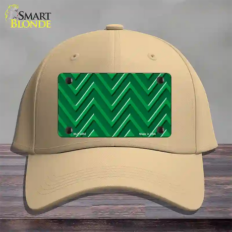 Green Light Green Large Chevron Novelty License Plate Hat Cotton / Khaki