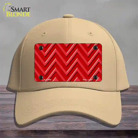 Red Light Red Large Chevron Novelty License Plate Hat Cotton / Khaki