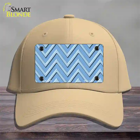 Light Blue Lighter Blue Large Chevron Novelty License Plate Hat Cotton / Khaki