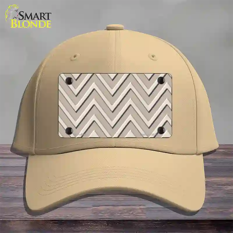 Tan Light Tan Large Chevron Novelty License Plate Hat Cotton / Khaki