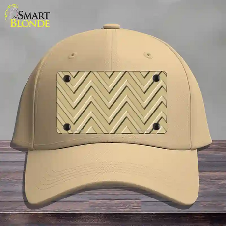 Gold Light Gold Large Chevron Novelty License Plate Hat Cotton / Khaki