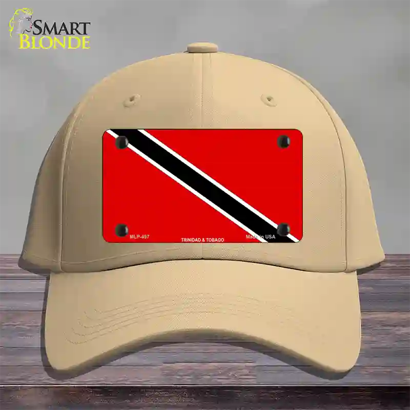 Trinidad Tobago Flag Novelty License Plate Hat Cotton / Khaki