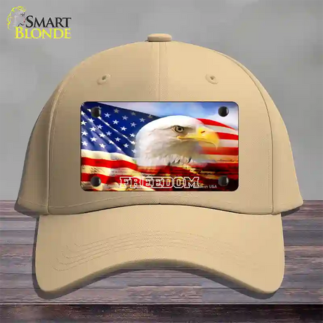 Freedom Bald Eagle Novelty License Plate Hat Cotton / Khaki