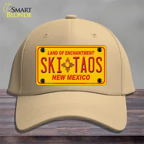 Ski Taos Yellow New Mexico Novelty License Plate Hat Cotton / Khaki