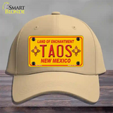 Taos Yellow New Mexico Novelty License Plate Hat Cotton / Khaki