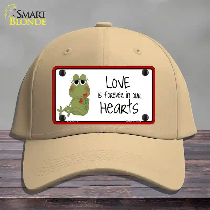 Love In Our Hearts Frog Novelty License Plate Hat Cotton / Khaki