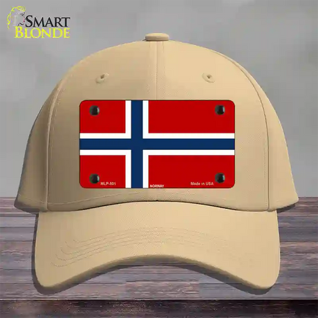 Norway Flag Novelty License Plate Hat Cotton / Khaki