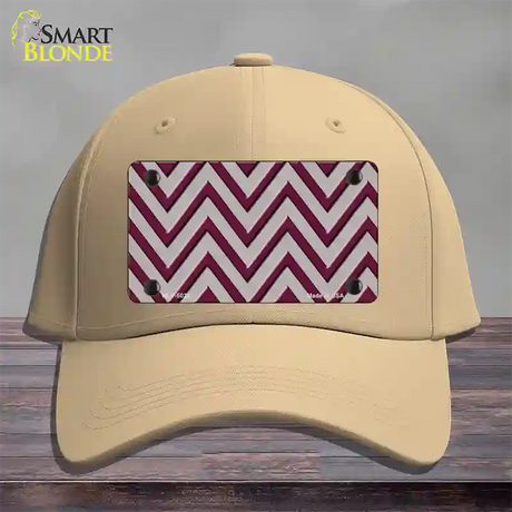 Maroon Grey Chevron Novelty License Plate Hat Cotton / Khaki