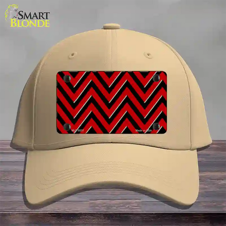 Red Black Chevron Novelty License Plate Hat Cotton / Khaki