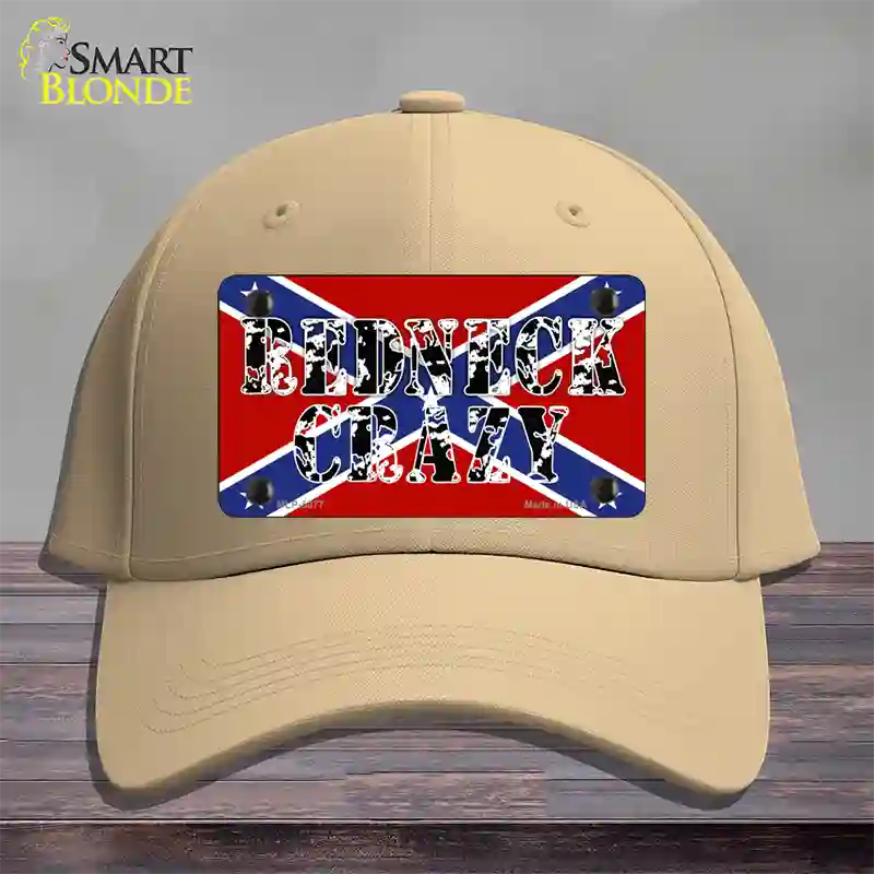 Redneck Crazy Novelty License Plate Hat Cotton / Khaki