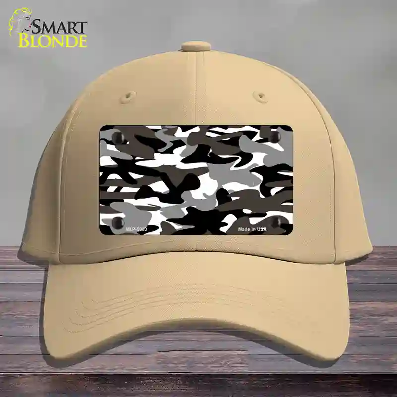 Black And White Camouflage Novelty License Plate Hat Cotton / Khaki