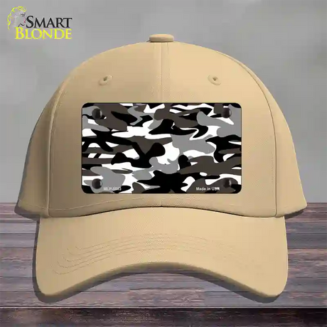 Black And White Camouflage Novelty License Plate Hat Cotton / Khaki