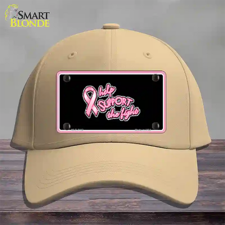 Help Support The Fight Novelty License Plate Hat Cotton / Khaki