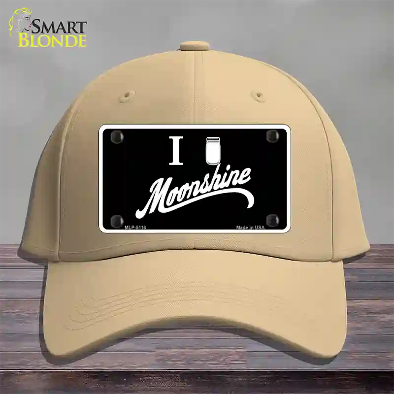 I Love Moonshine Novelty License Plate Hat Cotton / Khaki