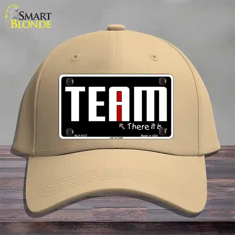 I In Team Novelty License Plate Hat Cotton / Khaki