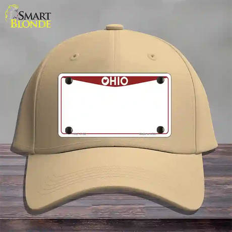 Ohio Maroon Blank Novelty License Plate Hat Cotton / Khaki