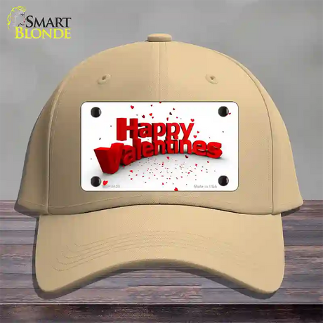 Happy Valentines Novelty License Plate Hat Cotton / Khaki