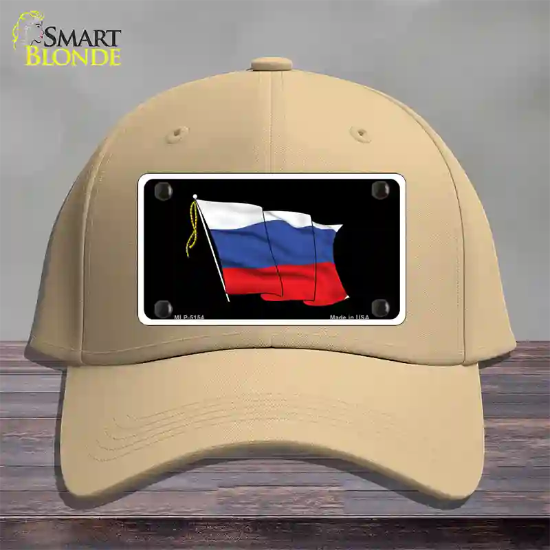 Russian Waving Flag Novelty License Plate Hat Cotton / Khaki