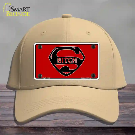 Super Bitch Novelty License Plate Hat Cotton / Khaki