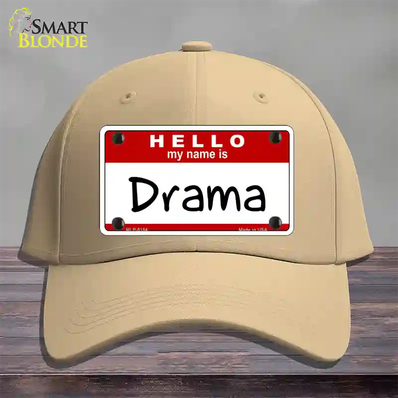 My Name Is Drama Novelty License Plate Hat Cotton / Khaki