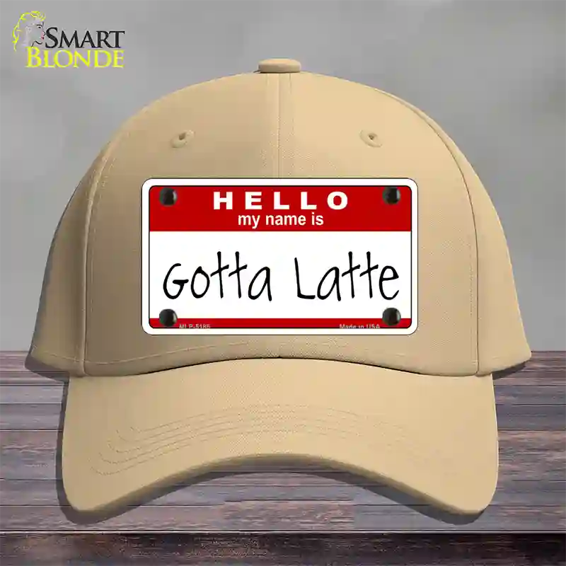 Gotta Latte Novelty License Plate Hat Cotton / Khaki