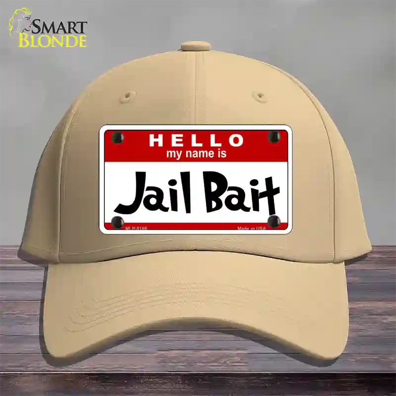 Jail Bait Novelty License Plate Hat Cotton / Khaki