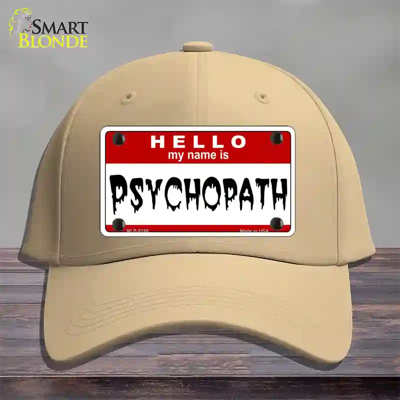 Psychopath Novelty License Plate Hat Cotton / Khaki