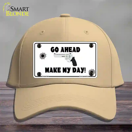 Go Ahead Make My Day Novelty License Plate Hat Cotton / Khaki