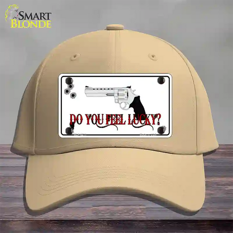 Do You Feel Lucky Novelty License Plate Hat Cotton / Khaki