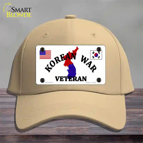 Korean War Veteran Novelty License Plate Hat Cotton / Khaki