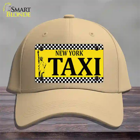 New York Taxi Novelty License Plate Hat Cotton / Khaki