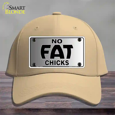 No Fat Chicks Novelty License Plate Hat Cotton / Khaki