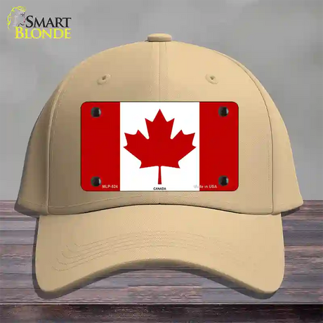 Canadian Flag Novelty License Plate Hat Cotton / Khaki