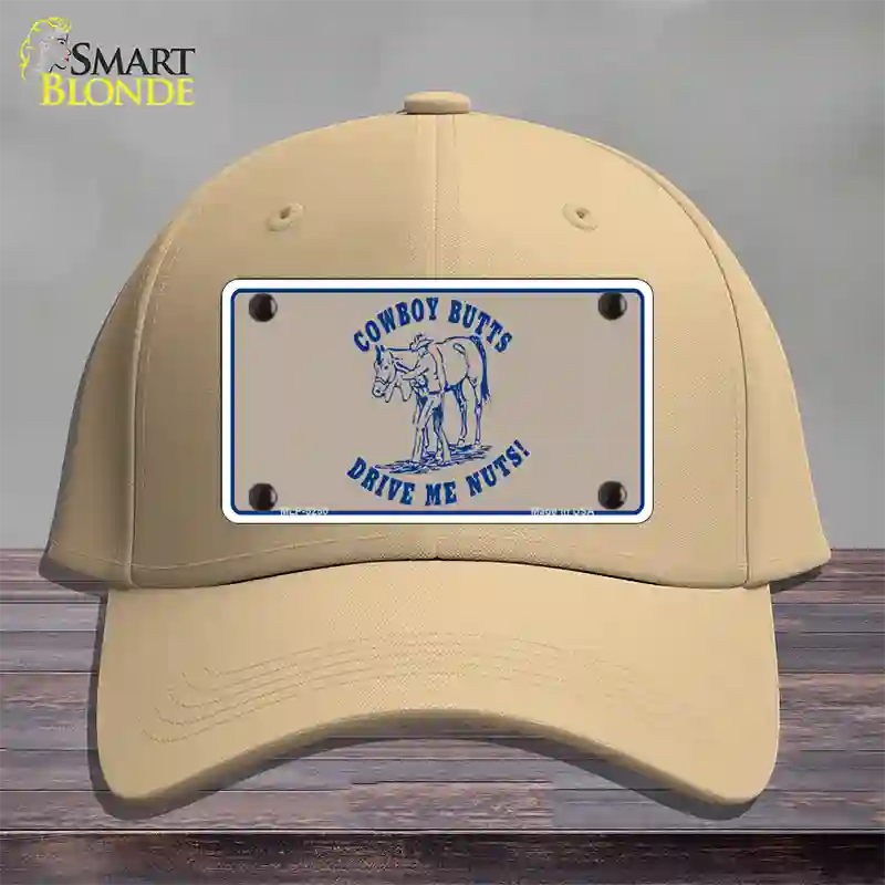 Cowboy Butts Novelty License Plate Hat Cotton / Khaki