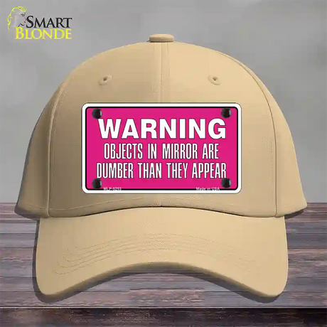 Objects In Mirror Pink Novelty License Plate Hat Cotton / Khaki