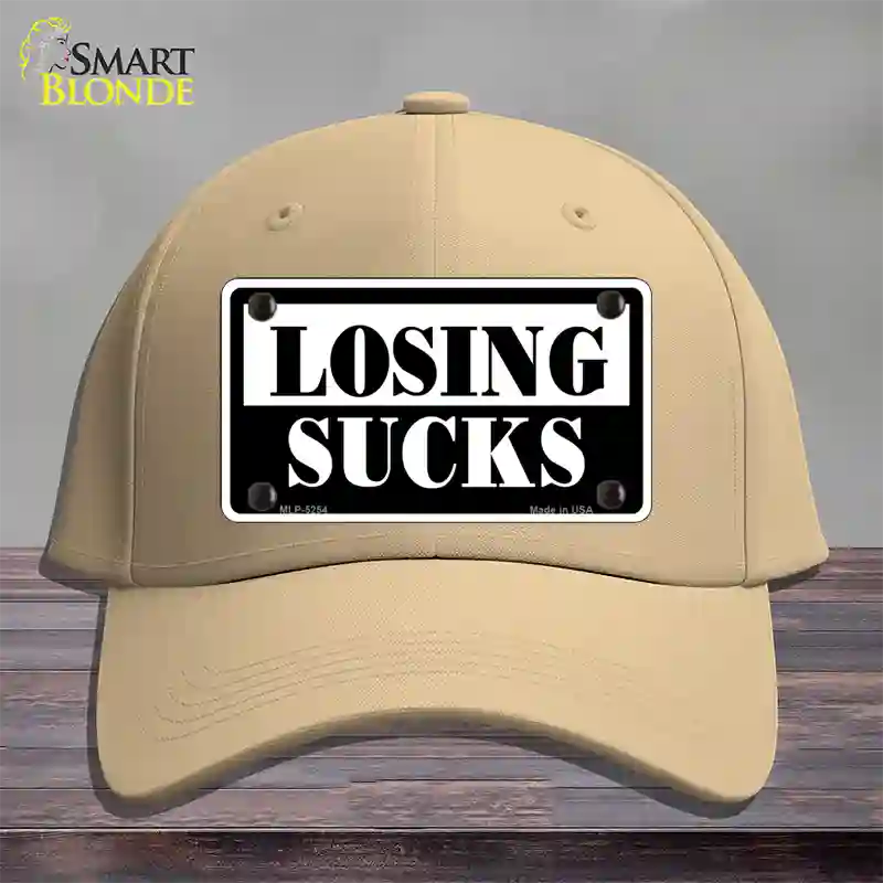 Losing Sucks Novelty License Plate Hat Cotton / Khaki