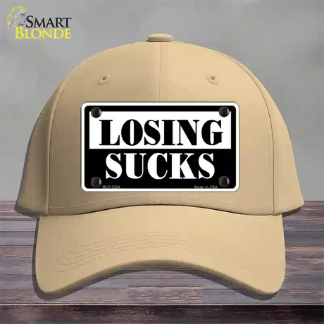 Losing Sucks Novelty License Plate Hat Cotton / Khaki