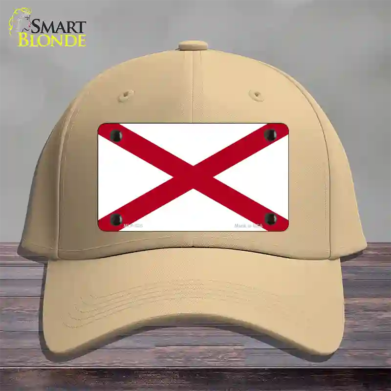 Alabama State Flag Novelty License Plate Hat Sign Cotton / Khaki